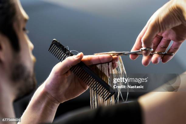 hair cutting - scissors stock pictures, royalty-free photos & images