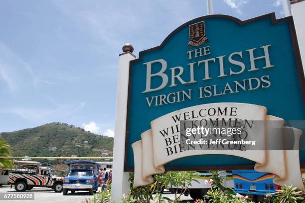 The British Virgin Islands welcome sign.