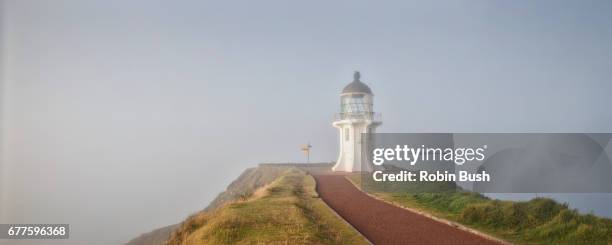 cape reinga, new zealand - cape reinga lighthouse stock pictures, royalty-free photos & images