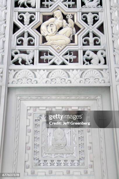 City Bank-Farmers Trust Building, carved decorative door.