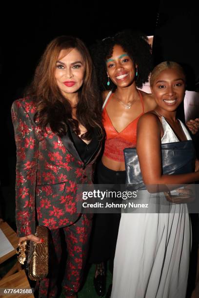 Tina Knowles Lawson Ajani Russell, and Shalisa Chang attend the 2nd Annual Art For Life Los Angeles at a private residence on May 2, 2017 in West...