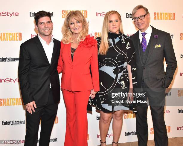 Jonathan Levine, Goldie Hawn, Amy Schumer and Paul Feig attend the "Snatched" New York premiere at the Whitby Hotel on May 2, 2017 in New York City.