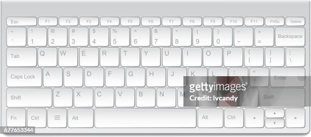 stockillustraties, clipart, cartoons en iconen met toetsenbord van de computer - keyboard white