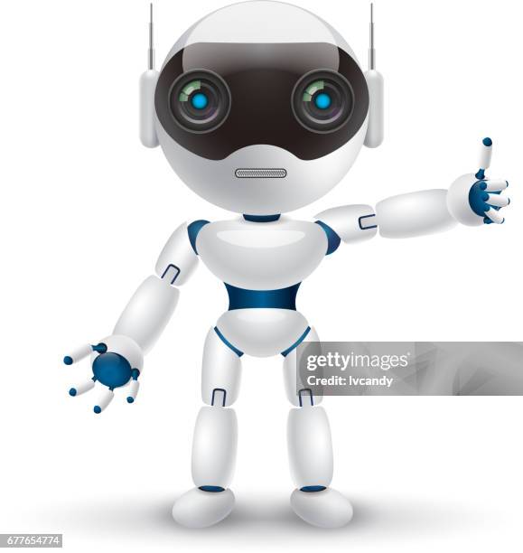 intelligent robot - digital video camera white background stock illustrations