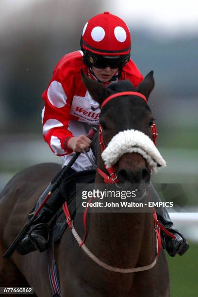 Putin ridden by Leonna Mayor at the end of The southwell-racecourse.co.uk selling stakes