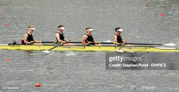 Aberdeen Schools Rowing Academy's Christie Duff, Emily Geddes, Jaimie Rees and Holly Reid with cox Alistair Frost during the Women's Junior Coxed...
