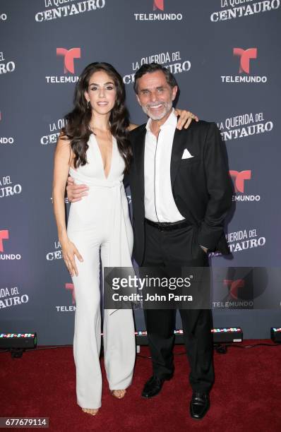 Sandra Echeverria and Humberto Zurita attend the Telemundo Screening Of "La Querida Del Centauro" on May 2, 2017 in Coral Gables, Florida.