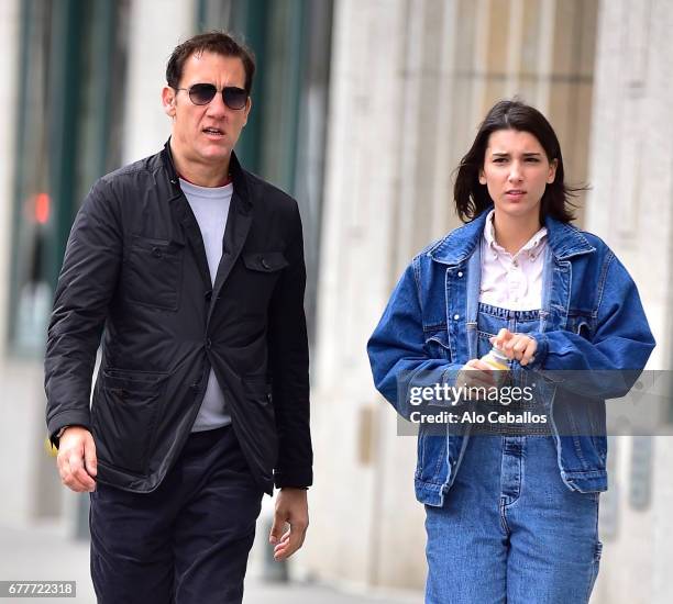 Clive Owen,Eve Owen are seen in Soho on May 3, 2017 in New York City.