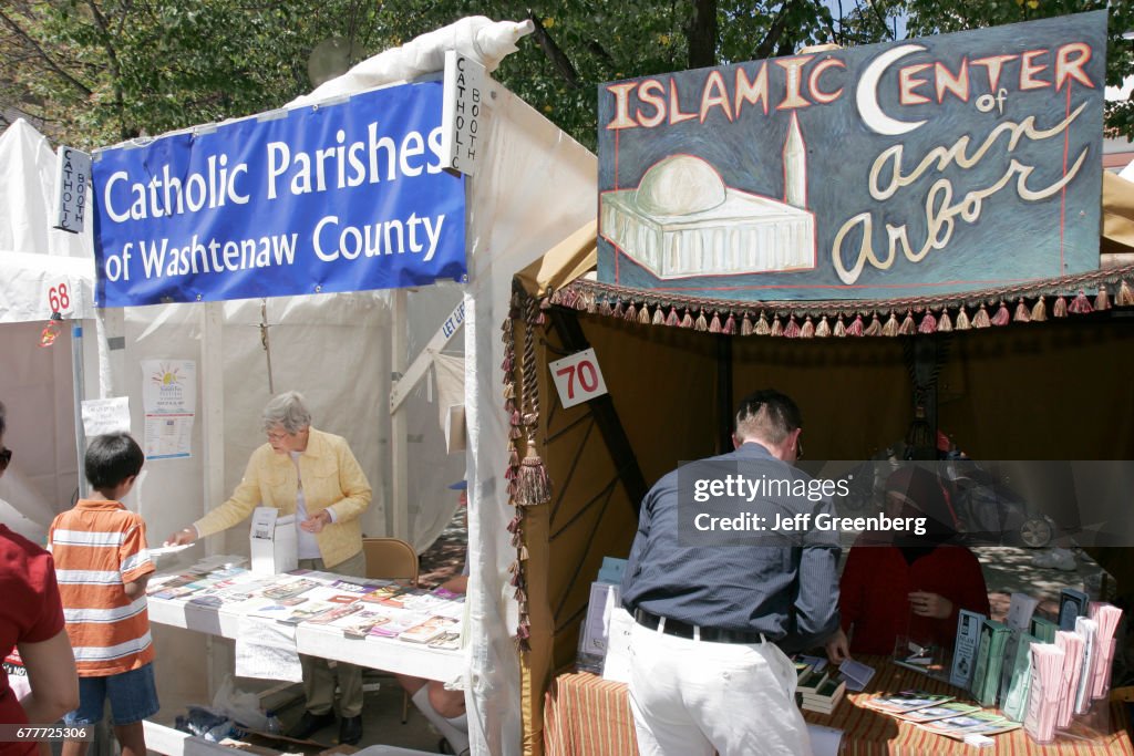 Islamic Center and Catholic Parishes booths at Art Fairs.