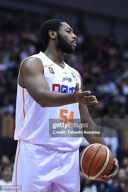 Davante Gardner of the Niigata Albirex BB looks on during the B. League match between Yokohama B-Corsairs and Niigata Albirex BB at the Yokohama...