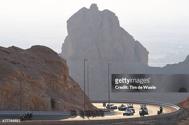 2nd Abu Dhabi Tour 2016 / Stage 3 Peloton / Landscape / Jebel Hafeet / Mountains / Al Ain-Qasr Al Muwaiji - Jebel Hafeet 1025m / The Strata Stage /...