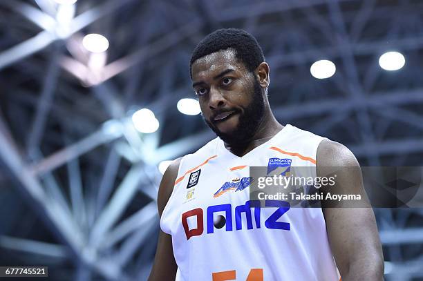 Davante Gardner of the Niigata Albirex BB looks on during the B. League match between Yokohama B-Corsairs and Niigata Albirex BB at the Yokohama...