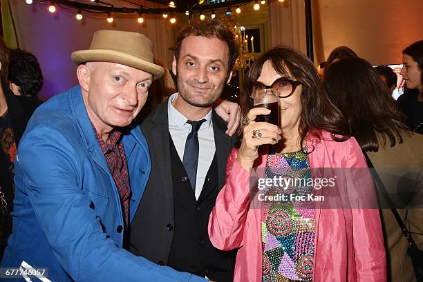 Fabrice Bousteau, Augustin Trapenard and Sophie Calle attend 'Le Bal Jaune 2016' : Dinner Party At Hotel Salomon de Rothschild As part of FIAC 2016 -...