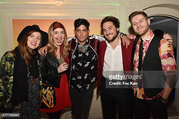 Lucile Bacon fromTornabuoni Art, Pierre El-khouryÊand members of Team Nathalie Obadia attend 'Le Bal Jaune 2016' : Dinner Party At Hotel Salomon de...