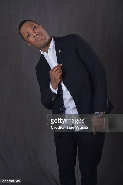 Actor Corey Hawkins poses at the 2017 Tony Awards Meet The Nominees press junket portrait studio at Sofitel New York on May 3, 2017 in New York City.