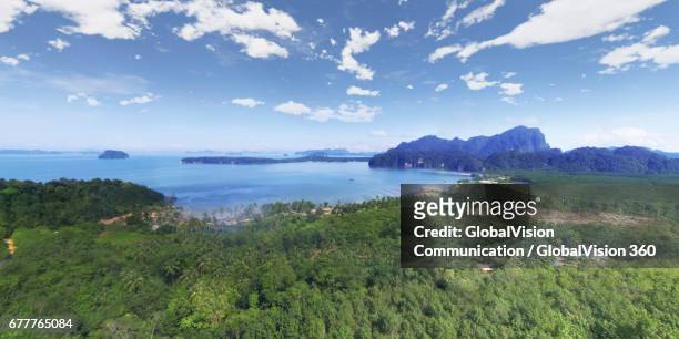 aerial view of andaman sea and khao thong in krabi - andaman islands stock pictures, royalty-free photos & images