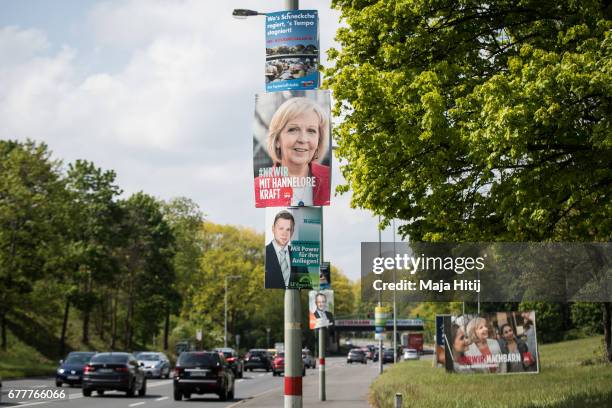 Election campaign billboards of the German Social Democrats and the Alternative for Germany Party are seen ahead of state elections in North...