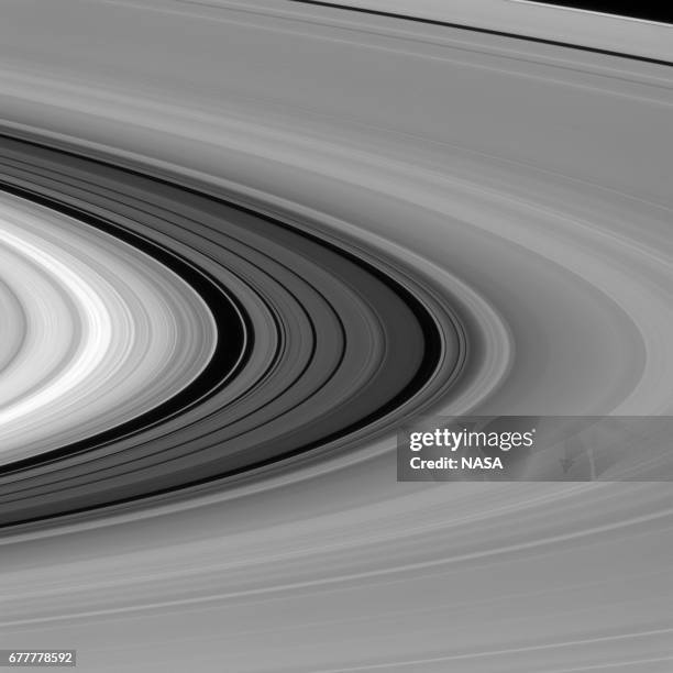 In this handout image provided by the National Aeronautics and Space Administration , this view looks toward the sunlit side of the rings and was...