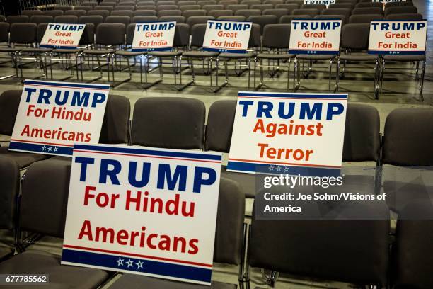 October 15 Edison, NJ, Indian American Signs For Donald Trump Rally In Edison New Jersey Hindu Indian-American Rally For 'Humanity United Against...