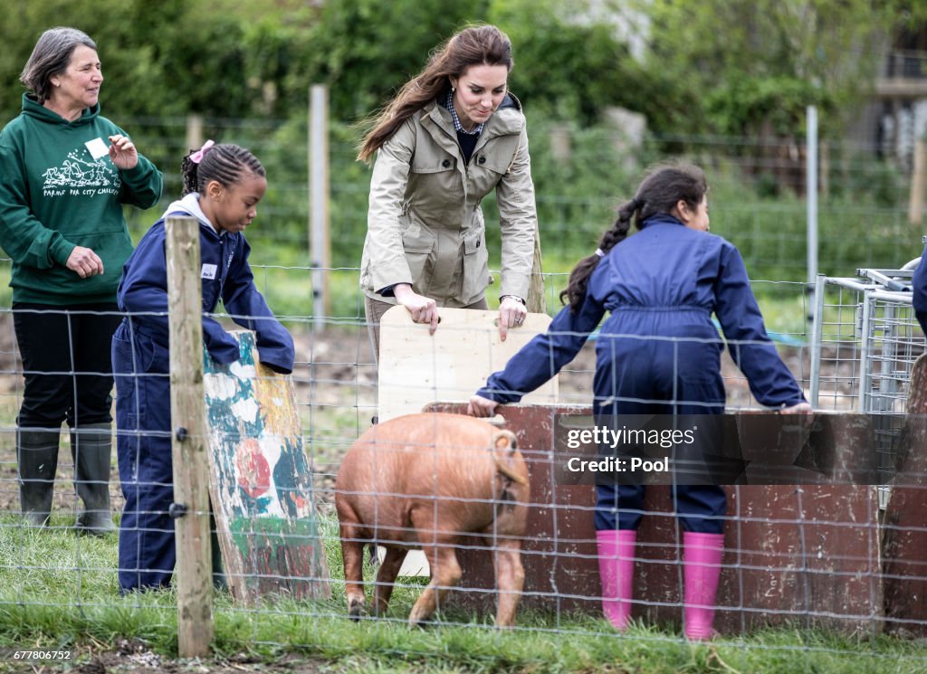 The Duchess Of Cambridge Visits Farms For City Children