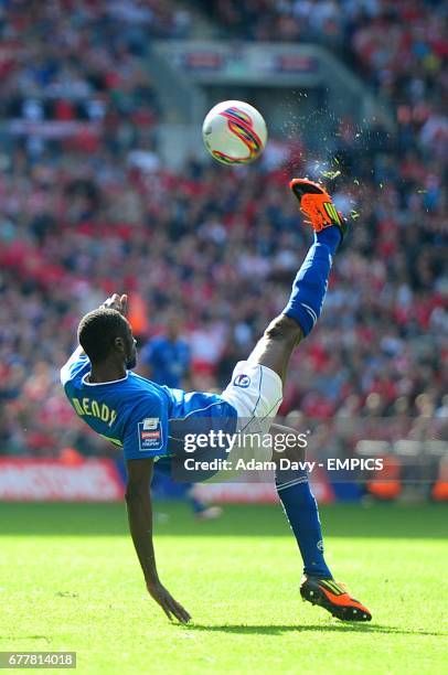 Chesterfield's Noel Alexandre Mendy has an attempt on goal