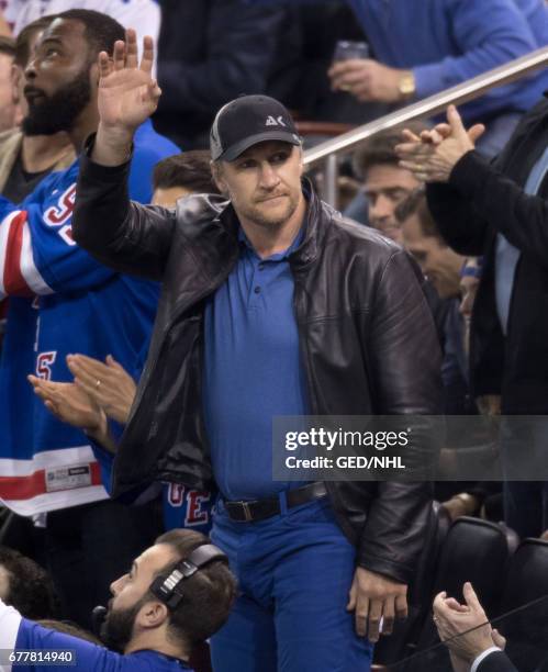 Alex Kovalev attend Ottawa Senators Vs. New York Rangers 2017 Playoffs Game 3 at Madison Square Garden on May 2, 2017 in New York City.