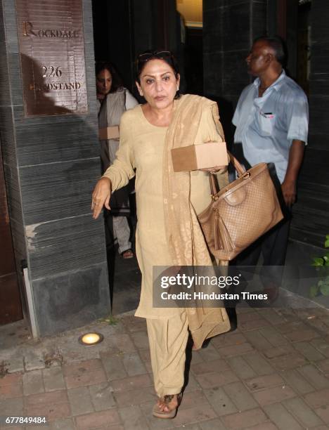 Bollywood actor Anju Mahendru during the prayer meet organised in memory of Sonam Kapoor's maternal grandmother, late Draupadi Hingorani Bhambani, on...
