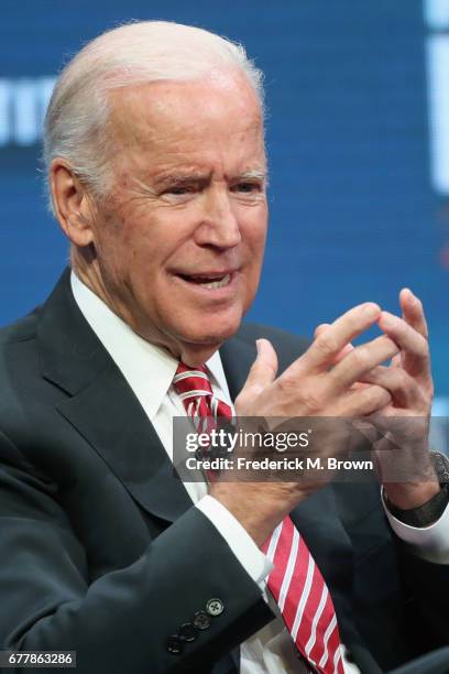 Former U.S. Vice President Joe Biden speaks during the Milken Institute Global Conference 2017 at The Beverly Hilton Hotel on May 3, 2017 in Beverly...