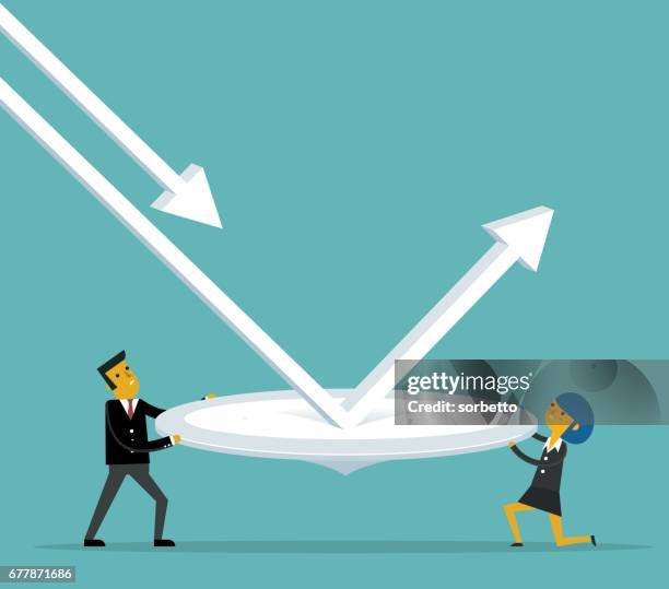 economic bounce back - safety net stock illustrations