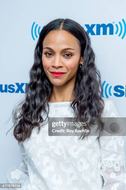 Actress Zoe Saldana visits 'Sway in the Morning' hosted by SiriusXM's Sway Calloway on Eminem's Shade 45 at the SiriusXM Studios onÊon May 3, 2017 in...