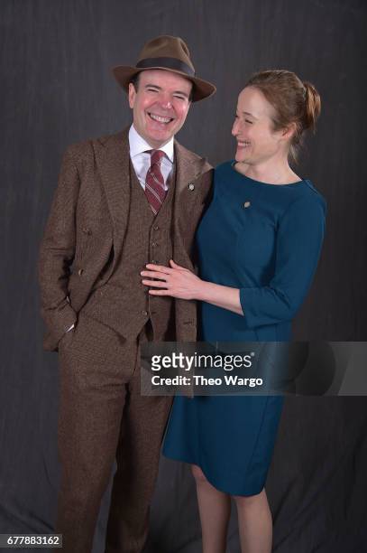 Jefferson Mays and Jennifer Ehle poses at the 2017 Tony Awards Meet The Nominees press junket portrait studio at Sofitel New York on May 3, 2017 in...
