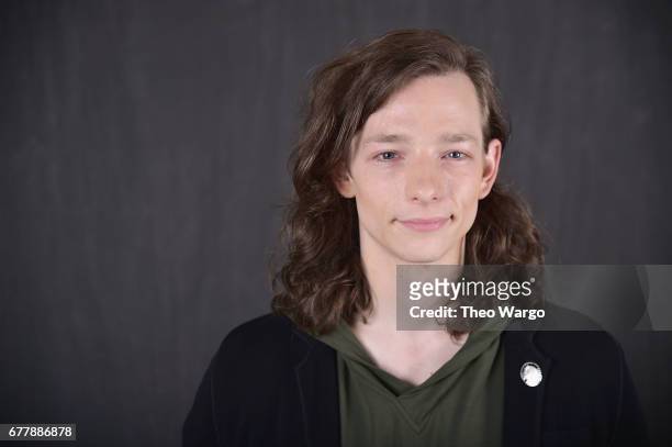 Mike Faist poses at the 2017 Tony Awards Meet The Nominees press junket portrait studio at Sofitel New York on May 3, 2017 in New York City.