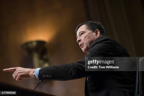 Director James Comey testifies before a Senate Judiciary Committee hearing in Dirksen Building titled "Oversight of the Federal Bureau of...