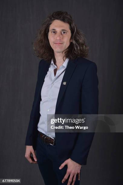 Lucas Hnath poses at the 2017 Tony Awards Meet The Nominees press junket portrait studio at Sofitel New York on May 3, 2017 in New York City.