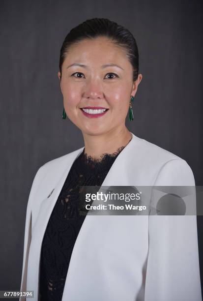 Linda Cho poses at the 2017 Tony Awards Meet The Nominees press junket portrait studio at Sofitel New York on May 3, 2017 in New York City.
