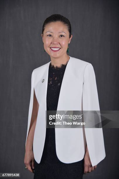 Linda Cho poses at the 2017 Tony Awards Meet The Nominees press junket portrait studio at Sofitel New York on May 3, 2017 in New York City.