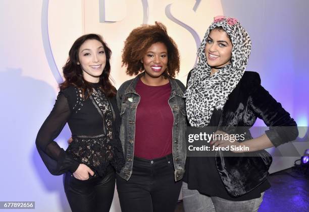 Meryl Davis, Akilah Hughes and Amani Al-Khatahtbeh attend POPSUGAR 2017 Digital NewFront at Industria Studios on May 3, 2017 in New York City.