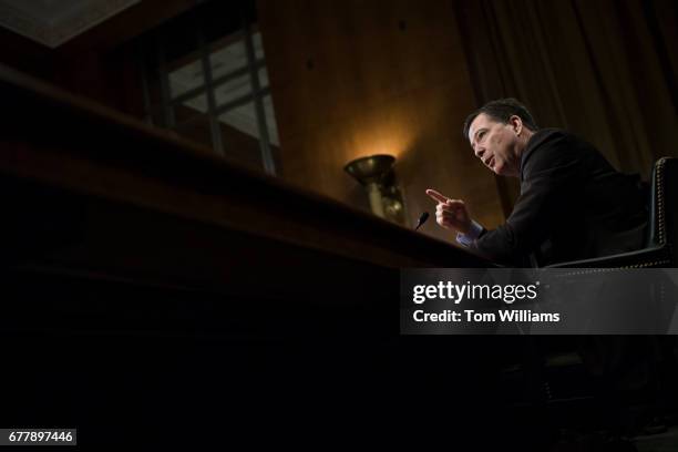 Director James Comey testifies before a Senate Judiciary Committee hearing in Dirksen Building titled "Oversight of the Federal Bureau of...