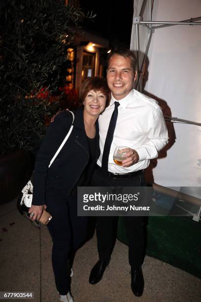 Frances Fisher and Shepard Fairey attend the 2nd Annual Art For Life Los Angeles at a private residence on May 2, 2017 in West Hollywood, California.