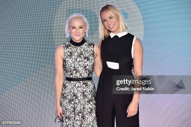 News and Culture Director Lindsay Miller and designer Misha Nonoo attend POPSUGAR 2017 Digital NewFront at Industria Studios on May 3, 2017 in New...