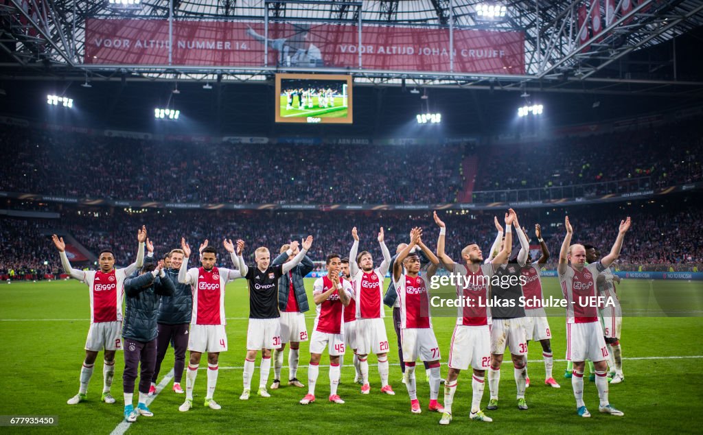 Ajax Amsterdam v Olympique Lyonnais - Uefa Europa League - Semi Final First leg