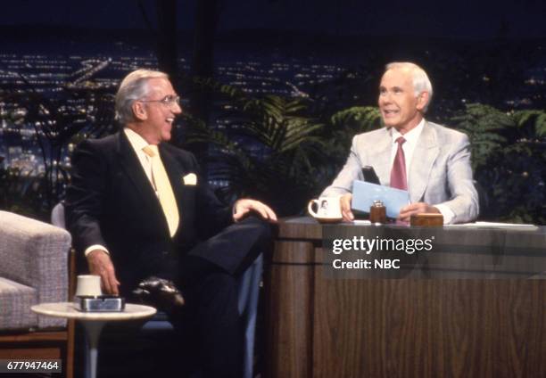 Pictured: Announcer Ed McMahon during an interview with Host Johnny Carson