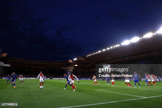 General view of match action during the UEFA Champions League Semi Final first leg match between AS Monaco v Juventus at Stade Louis II on May 3,...