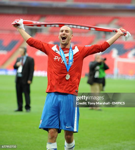 York City's Matty Blair celebrates winning The Blue Square Bet premier Division Promotion Final