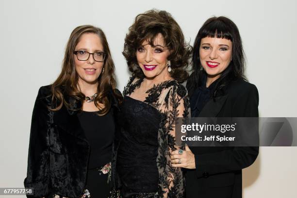 Katy Kass, Joan Collins and Tara Newley attend as auction house hosts champagne reception to preview a selection of the 1000-lot estate of the late...