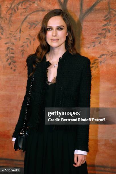 Actress Keira Knightley attends the Chanel Cruise 2017/2018 Collection Show at Grand Palais on May 3, 2017 in Paris, France.