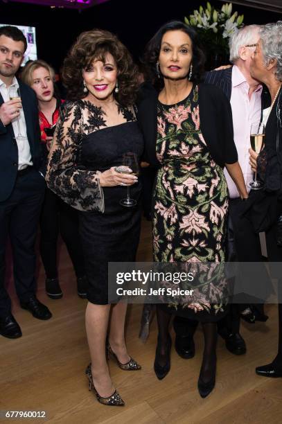 Joan Collins and Shakira Caine attend as auction house hosts champagne reception to preview a selection of the 1000-lot estate of the late author...