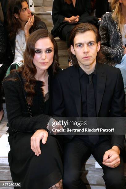 Actress Keira Knightley and her husband musician James Righton attend the Chanel Cruise 2017/2018 Collection Show at Grand Palais on May 3, 2017 in...