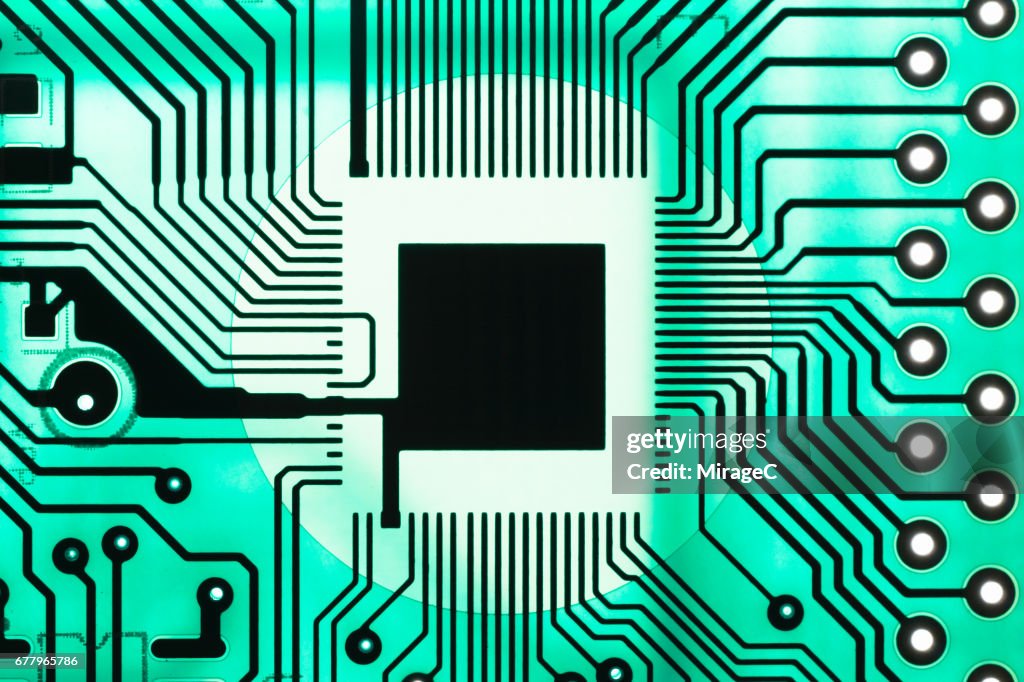 Green PCB Close-up View