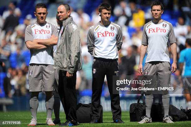 Fulham's medical team of chiropractor Dave Cosgrove, doctor Steve Lewis, physio Tom Jackson and osteopath Chris Bull